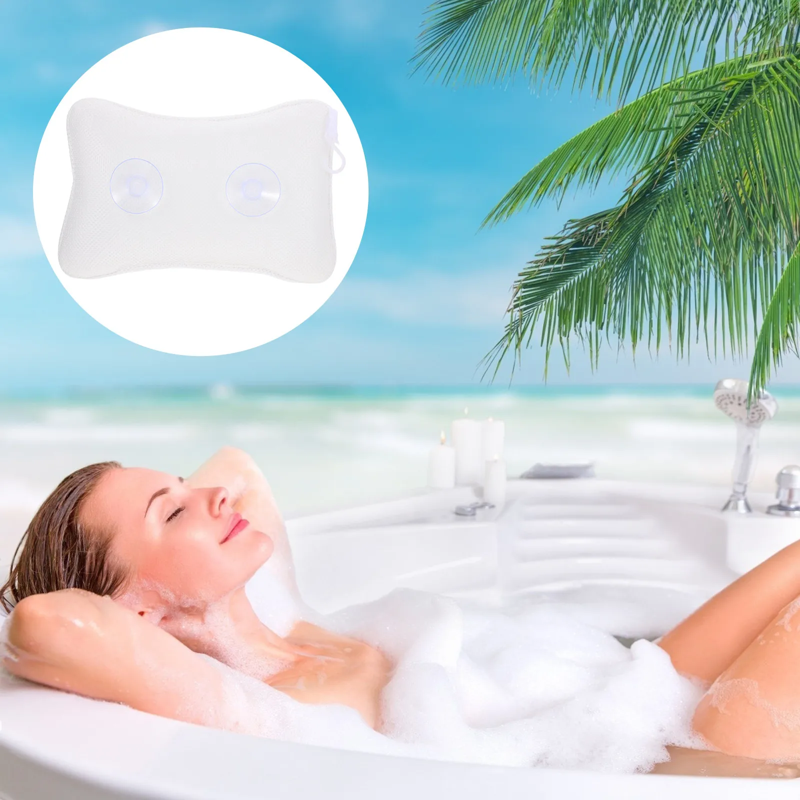 1Pcs Bath Pillow Mesh Bathtub Spa Pillow Inflatable Soft Support Headrest Two Suckers Fast Drying Relaxation Bath Accessories
1Pcs Bath Pillow Mesh Bathtub Spa Pillow Inflatable Soft Support Headrest Two Suckers Fast Drying Relaxation Bath Accessories