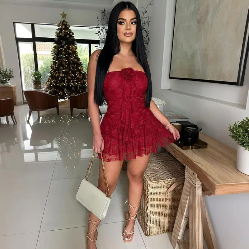Sexy Lace Appliques Party Birthday Playsuit Women Midnight Club Sleeveless Strapless Backless Skinny One Piece Jumpsuit Shorts
Sexy Lace Appliques Party Birthday Playsuit Women Midnight Club Sleeveless Strapless Backless Skinny One Piece Jumpsuit Shorts