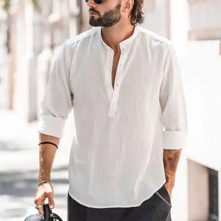 Men's Casual Long Sve Cotton Linen irt Stand Collar All-Match Color Button down Breathable Summer Slim Fit Youth S...
Men's Casual Long Sve Cotton Linen irt Stand Collar All-Match Color Button down Breathable Summer Slim Fit Youth S...
