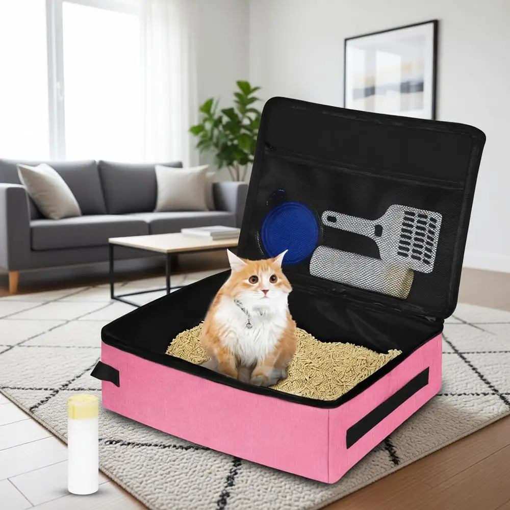 Portable Cat Travel Litter Box with Lid, 10pcs Disposable Bags, Leak-Proof, Collapsible, for Car, Hotel, Airplane, Outdoor Use (
Portable Cat Travel Litter Box with Lid, 10pcs Disposable Bags, Leak-Proof, Collapsible, for Car, Hotel, Airplane, Outdoor Use (
