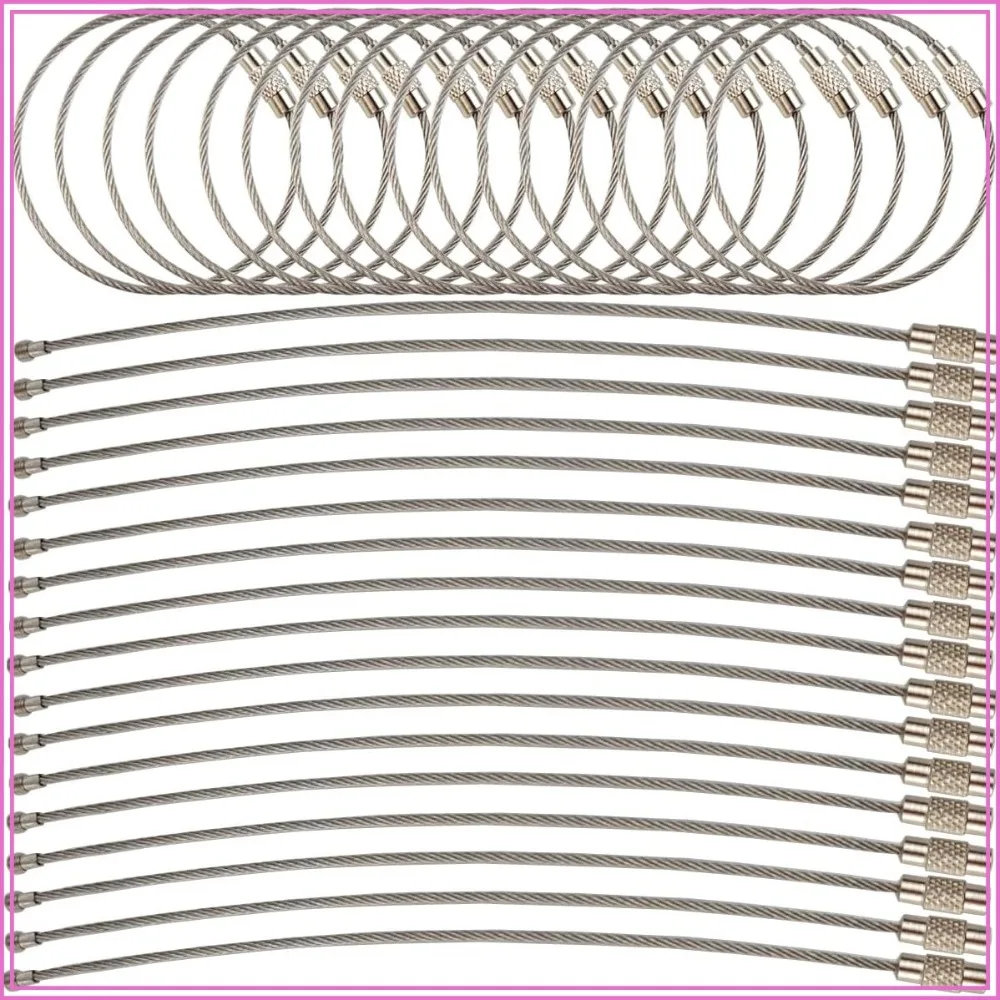 100PCS Stainless Steel Wire Keychains Aircraft Cable Key Ring for Hanging ID Tags or Luggage Tags, 5.9 inch 1.5mm
100PCS Stainless Steel Wire Keychains Aircraft Cable Key Ring for Hanging ID Tags or Luggage Tags, 5.9 inch 1.5mm