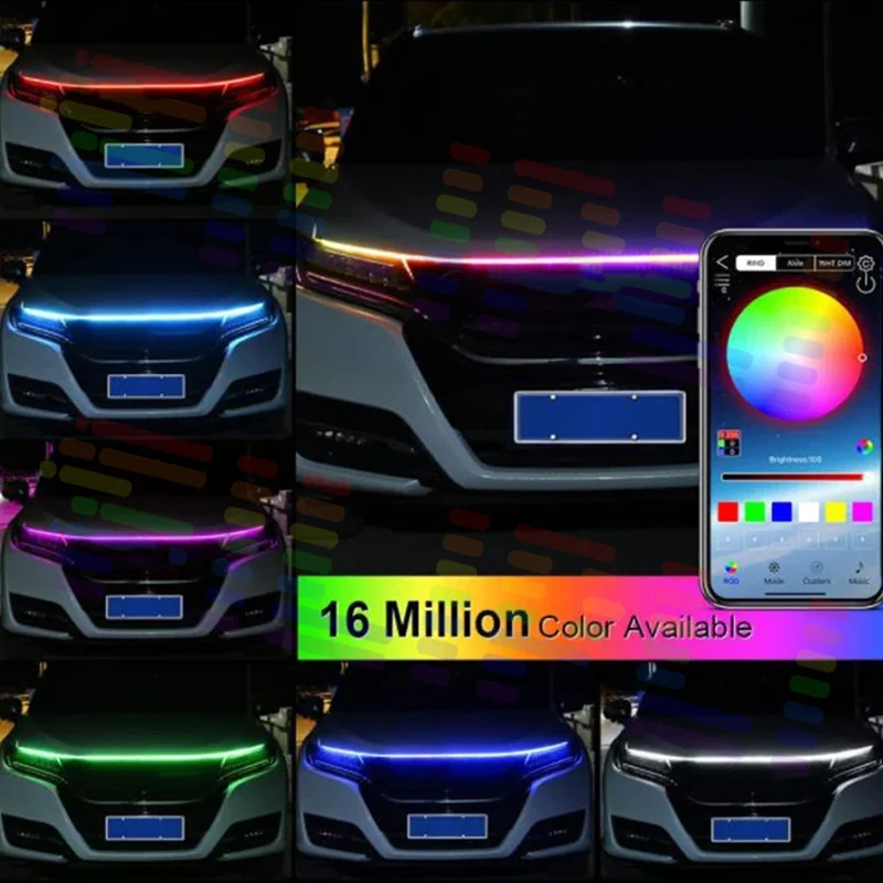 Led Car Hood Lights Flexible Headlight Strip Multicolor Atmosphere Lamps Daytime Running Lights Waterproof Ambient Light Strip
Led Car Hood Lights Flexible Headlight Strip Multicolor Atmosphere Lamps Daytime Running Lights Waterproof Ambient Light Strip