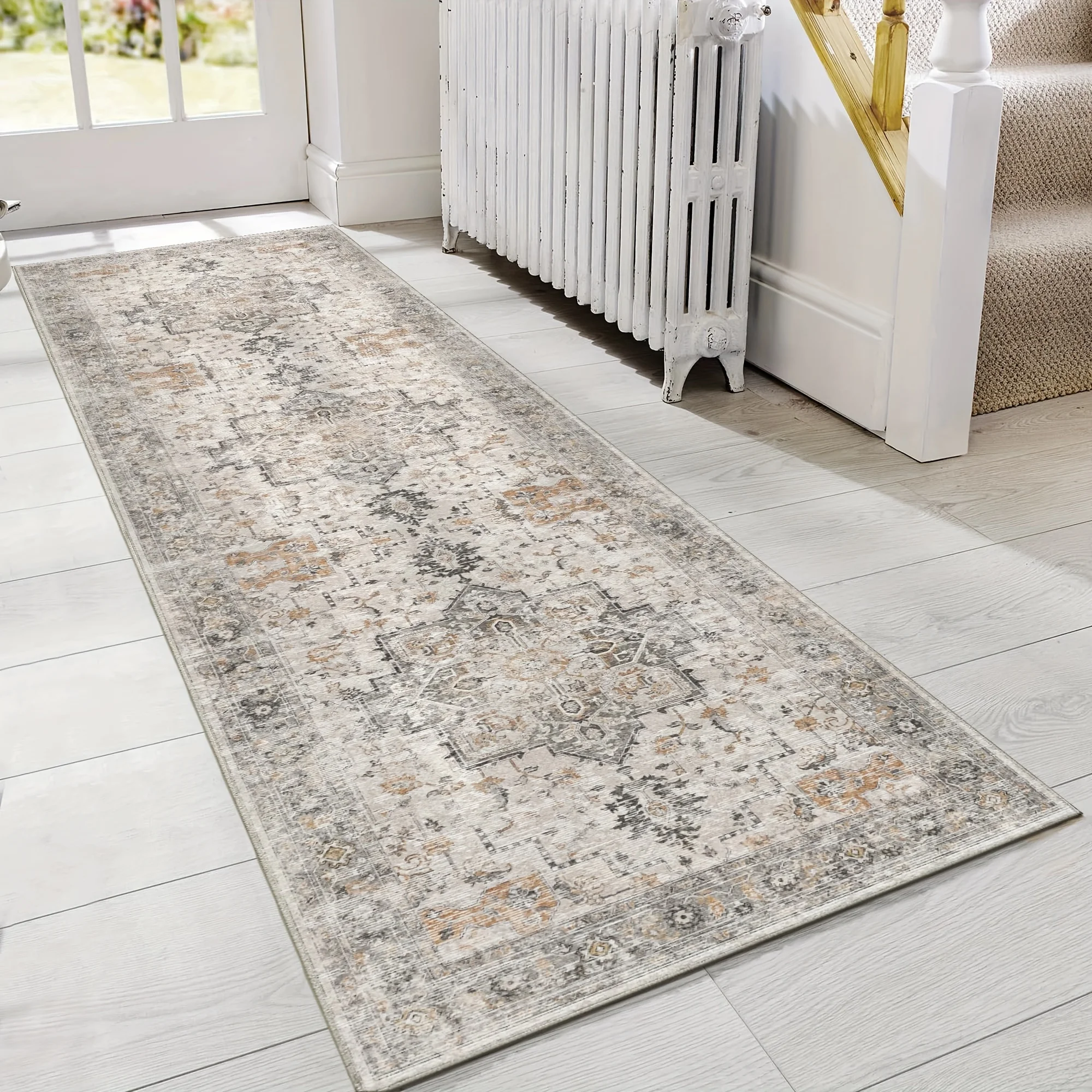 Area Rug Machine Washable Non Slip Vintage Hallway Runner Rug, Low Pile Lightweight Rugs for Entryway, Hallway, Kitchen and Corr
Area Rug Machine Washable Non Slip Vintage Hallway Runner Rug, Low Pile Lightweight Rugs for Entryway, Hallway, Kitchen and Corr
