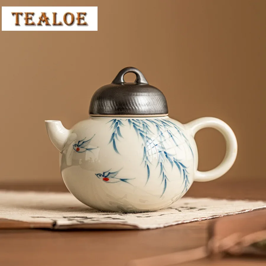 150ml Pure Hand-painted Willow Swallow Teapot with Filter Retro Plant Ash Small Pot Handmade Tea Maker Kettle Kung Fu Teaware
150ml Pure Hand-painted Willow Swallow Teapot with Filter Retro Plant Ash Small Pot Handmade Tea Maker Kettle Kung Fu Teaware