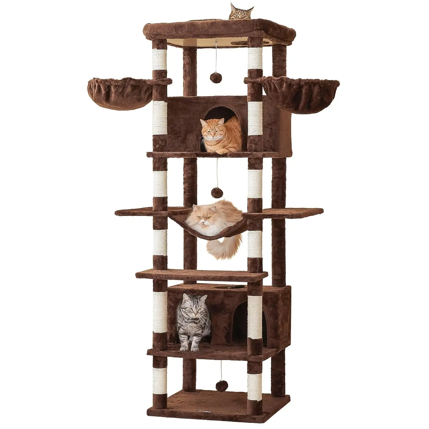 Extra Large Cat Tree, 77.6-Inch Tall Cat Tower for Indoor Cats with 2 Condos, Multi-Level Cat Stand for Large Cats,, Customized
Extra Large Cat Tree, 77.6-Inch Tall Cat Tower for Indoor Cats with 2 Condos, Multi-Level Cat Stand for Large Cats,, Customized