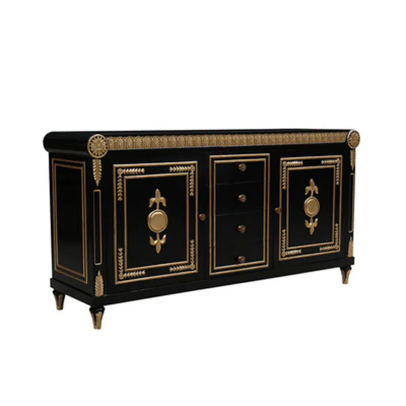 Household four-door wine cabinet French side cabinet Birch carved parquet side cabinet Villa furniture
Household four-door wine cabinet French side cabinet Birch carved parquet side cabinet Villa furniture