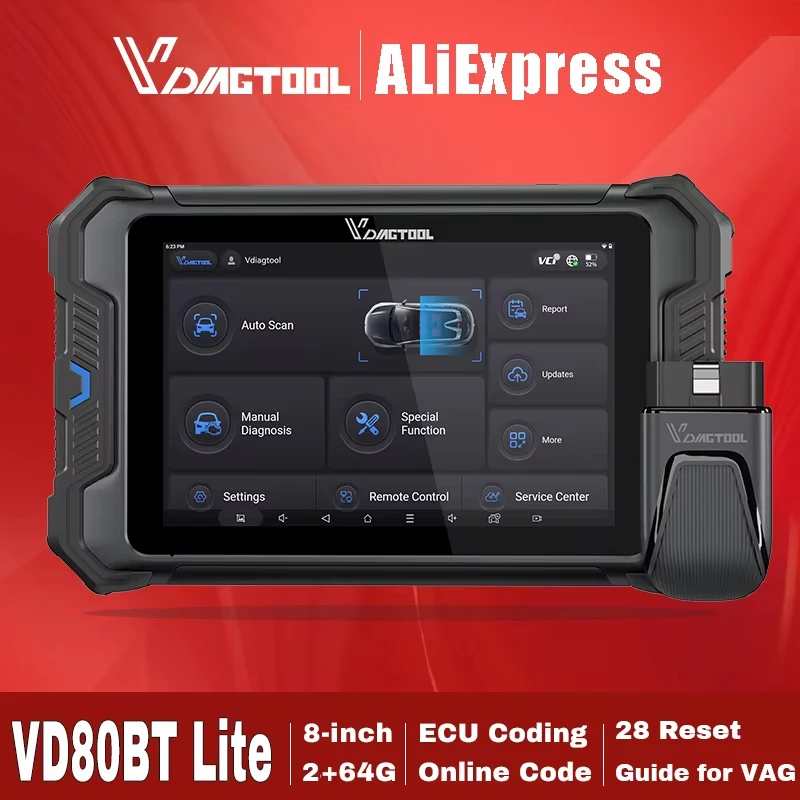 VDIAGTOOL VD80BT LITE Automotive Scanner Car Diagnostic Tool ECU Online Coding PMI OBD2 Bi-directional Scan 28 Reset Free Update
VDIAGTOOL VD80BT LITE Automotive Scanner Car Diagnostic Tool ECU Online Coding PMI OBD2 Bi-directional Scan 28 Reset Free Update