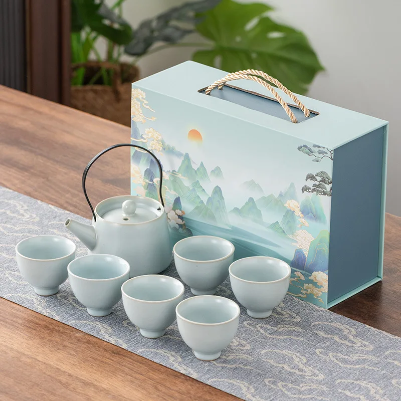 Geyao Ruyao Kungfu Tea Set China-Chic Gift Box Ceramic Tea Set Gift Company Annual Meeting Gift
Geyao Ruyao Kungfu Tea Set China-Chic Gift Box Ceramic Tea Set Gift Company Annual Meeting Gift