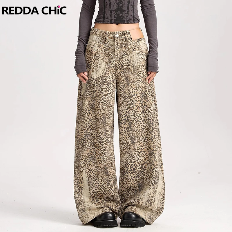 REDDACHiC леопардовые женские джинсы-карго винтажные кожаные брюки свободного покроя с высокой талией прямые широкие брюки Gyaru Y2k уличная одежда 
REDDACHiC леопардовые женские джинсы-карго винтажные кожаные брюки свободного покроя с высокой талией прямые широкие брюки Gyaru Y2k уличная одежда