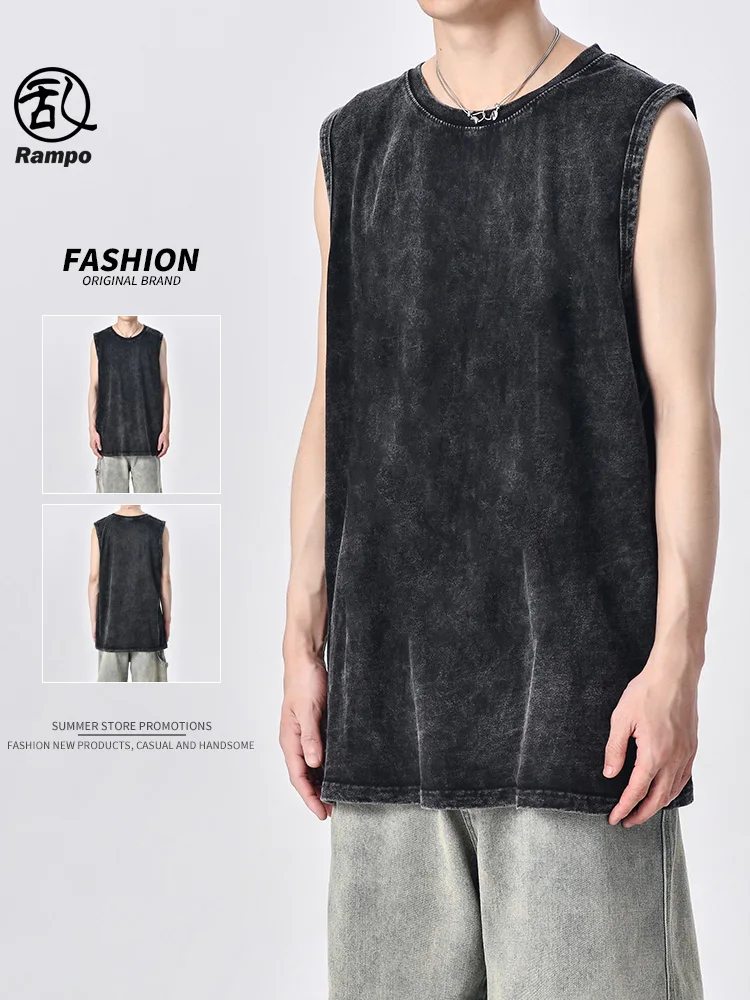 Men's Cotton Sleeveless Vest Washed American Retro Cross Shoulder Heavy Pure Cotton T-Shirt Base Shirt Trendy Streetwear
Men's Cotton Sleeveless Vest Washed American Retro Cross Shoulder Heavy Pure Cotton T-Shirt Base Shirt Trendy Streetwear