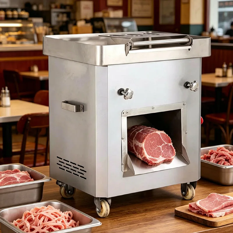 Electric Meat Slicer Commercial Automatic Fresh Meat Cutter Machine Diceing Slicer Shredded Machine Tray Platform Vertical
Electric Meat Slicer Commercial Automatic Fresh Meat Cutter Machine Diceing Slicer Shredded Machine Tray Platform Vertical