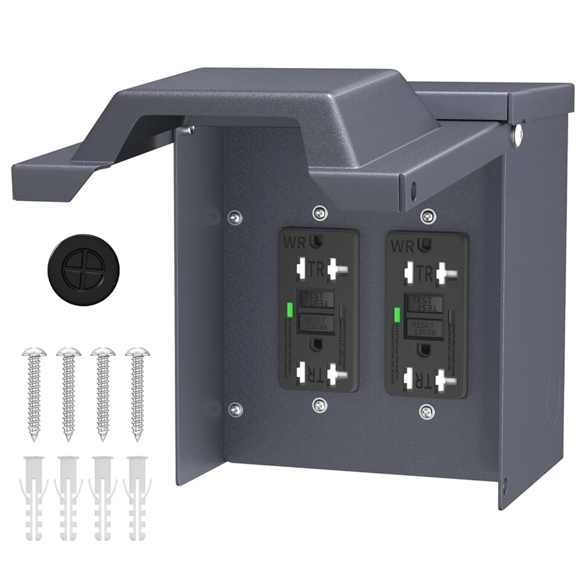 CYL--2 Outdoor Power Outlet Box with Waterproof Cover Dual 20 Amp WRTR GFCI Outlet GFCI Outlet Box with Cover
CYL--2 Outdoor Power Outlet Box with Waterproof Cover Dual 20 Amp WRTR GFCI Outlet GFCI Outlet Box with Cover