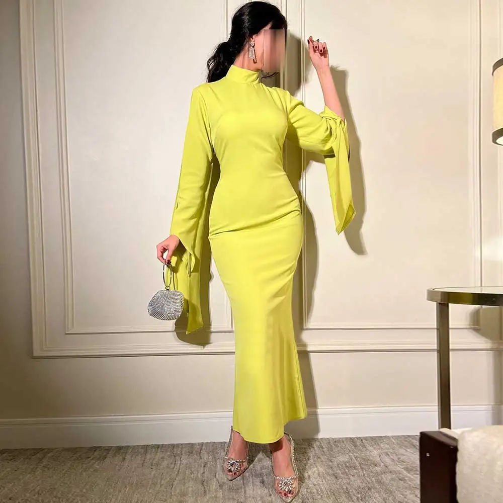 Customized Solid Color Mermaid Es High Neck Flare Long Sleeves Backless Tassel Pleated Women's Sexy Ankle-Length Evening Gown
Customized Solid Color Mermaid Es High Neck Flare Long Sleeves Backless Tassel Pleated Women's Sexy Ankle-Length Evening Gown