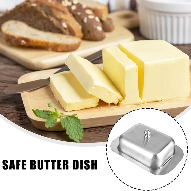 Butter Dish, Stainless Steel Butter Dish with Lid - Solid Cheese/Butter Container - Butter Cheese Kitchen Cooking Storage Box
Butter Dish, Stainless Steel Butter Dish with Lid - Solid Cheese/Butter Container - Butter Cheese Kitchen Cooking Storage Box