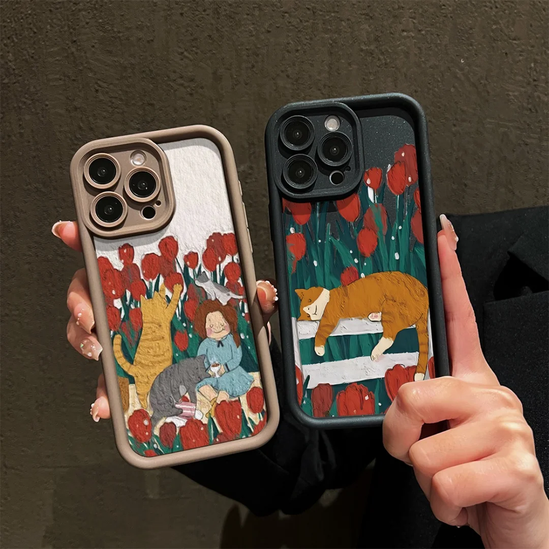 Retro Oil Painting Flower Cat Phone Case For iPhone 17 16 15 14 13 12 11 Pro Max Mini SE 7 Plus Shockproof Silicone Cover Fundas
Retro Oil Painting Flower Cat Phone Case For iPhone 17 16 15 14 13 12 11 Pro Max Mini SE 7 Plus Shockproof Silicone Cover Fundas