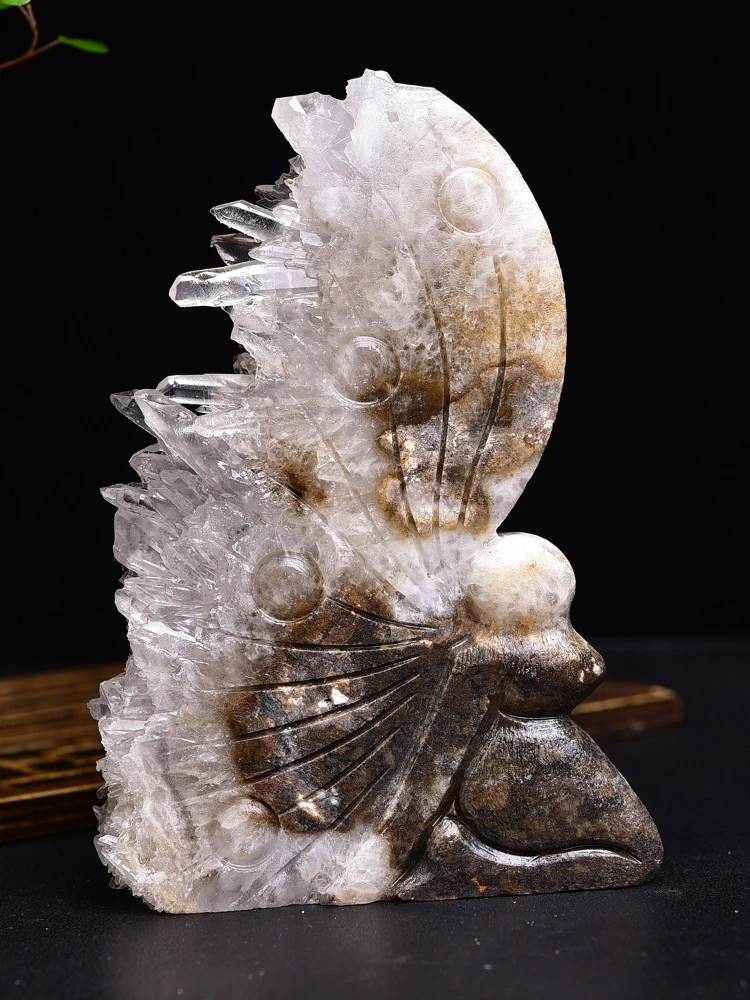 Natural White Crystal Cluster Crafts Handcarved Butterfly Fairy Purple Crystal Cluster Creative Decoration
Natural White Crystal Cluster Crafts Handcarved Butterfly Fairy Purple Crystal Cluster Creative Decoration