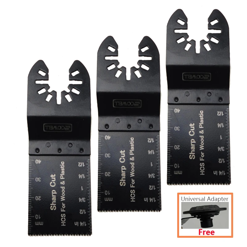 10 упаковок, 34 мм, для резки древесины, HCS, универсальный хвостовик, осциллирующие многофункциональные пилы, 1 шт., бесплатный универсальный адаптер
10 упаковок, 34 мм, для резки древесины, HCS, универсальный хвостовик, осциллирующие многофункциональные пилы, 1 шт., бесплатный универсальный адаптер