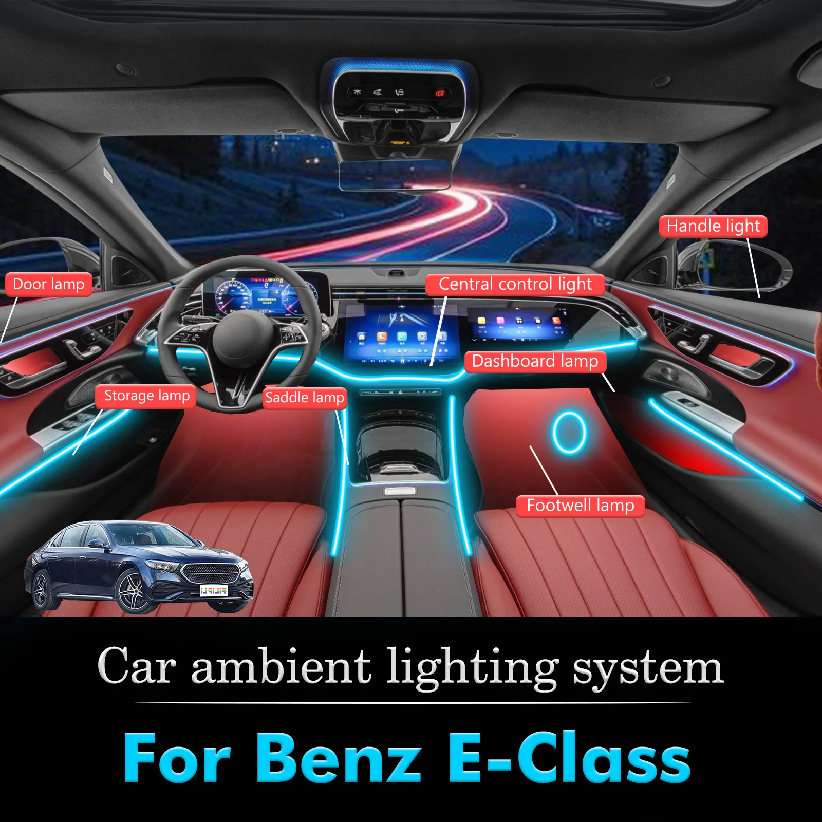 For BenZ E-Class RGB 64 Colors LED Smart Remote Control Car Interior Ambient Light Energy Saving Efficient Lamp Set
For BenZ E-Class RGB 64 Colors LED Smart Remote Control Car Interior Ambient Light Energy Saving Efficient Lamp Set