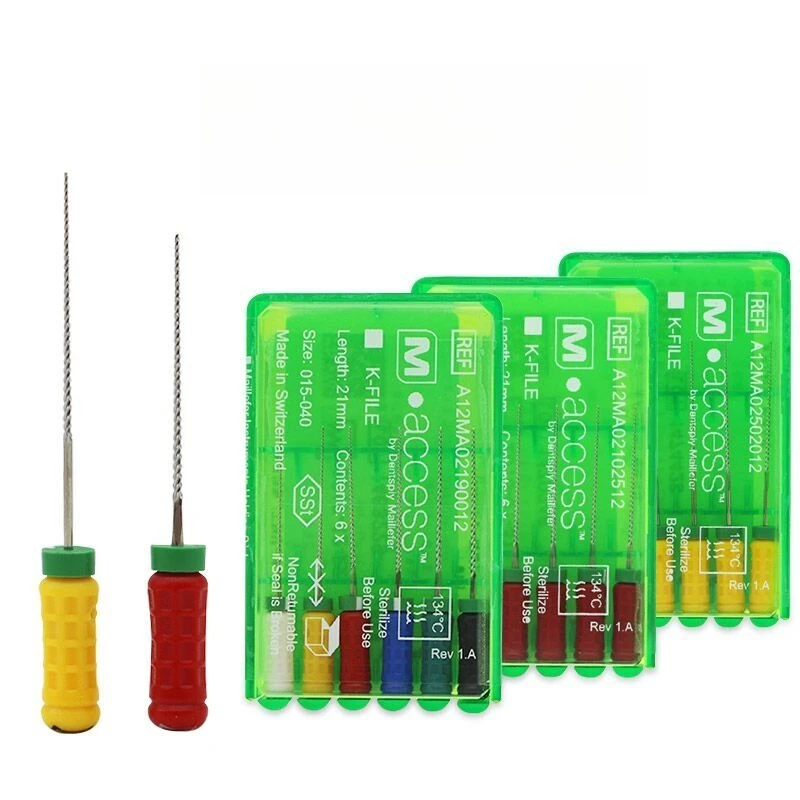 30Pcs(5 boxes) Dental Root Canal Endo K-Files 21mm 25mm Hand Use Mallefer Access Dentist Clinic Instrument
30Pcs(5 boxes) Dental Root Canal Endo K-Files 21mm 25mm Hand Use Mallefer Access Dentist Clinic Instrument