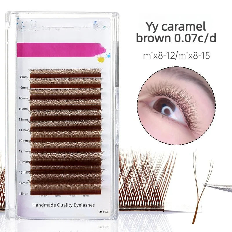 Caramel Brown YY Lashes Premium Matte Individual Eyelash Faux Mink Y Volume Trays Наращивание ресниц Color YY
Caramel Brown YY Lashes Premium Matte Individual Eyelash Faux Mink Y Volume Trays Наращивание ресниц Color YY
