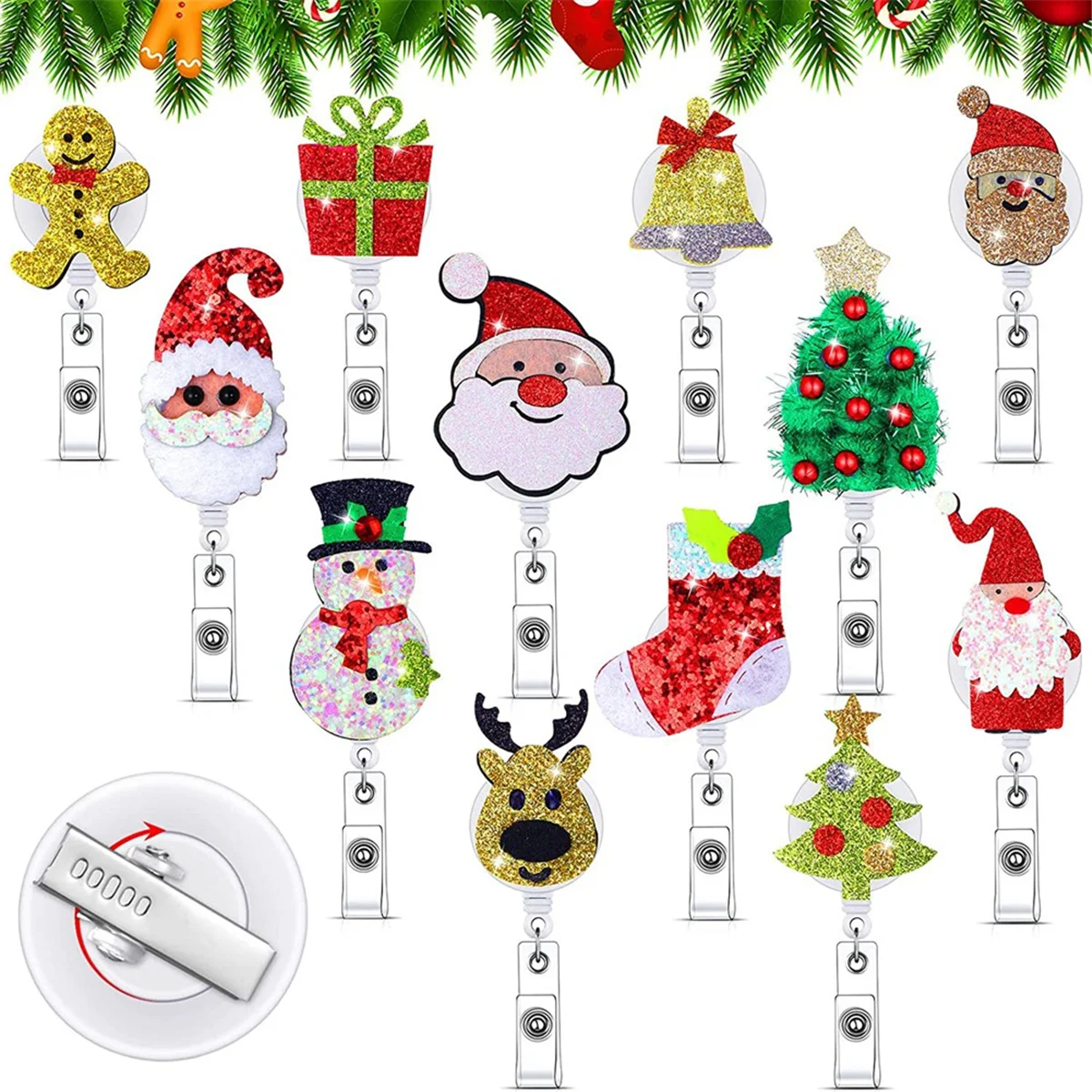 ADP-12 Pcs Christmas Badge Reel Felt Badge Holder,for Nurse Teacher Doctor Women Men Office Stocking Stuffer Ornament Gifts
ADP-12 Pcs Christmas Badge Reel Felt Badge Holder,for Nurse Teacher Doctor Women Men Office Stocking Stuffer Ornament Gifts