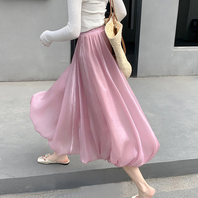 Flowing Satin High Waist Mid-length Bud Skirts Women Elastic High Waist Skirt Female Elegant Party White Black Casual Skirts
Flowing Satin High Waist Mid-length Bud Skirts Women Elastic High Waist Skirt Female Elegant Party White Black Casual Skirts