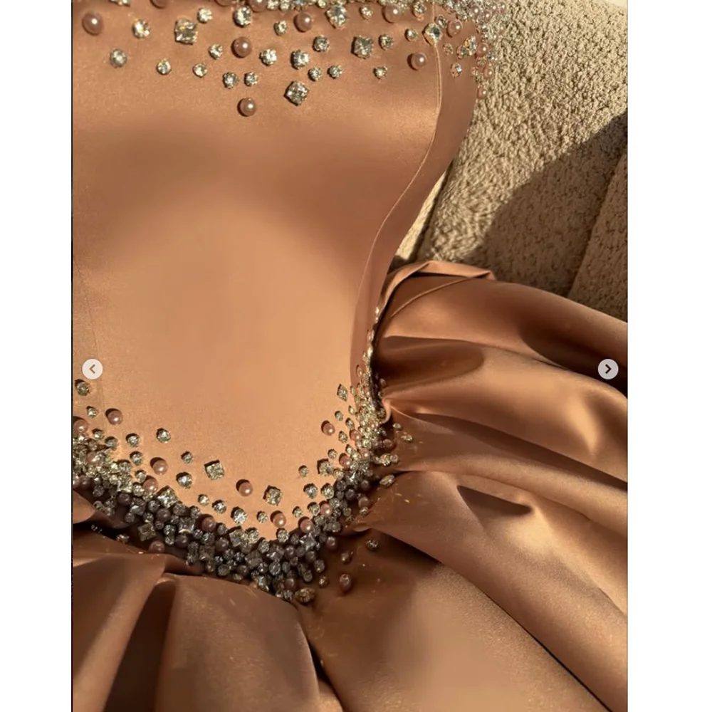Customized A-line Evening Dresses Floor-length Strapless Sleeveless Prom Gown Fashion Crystal Beading Simple Draped Party Gown
Customized A-line Evening Dresses Floor-length Strapless Sleeveless Prom Gown Fashion Crystal Beading Simple Draped Party Gown