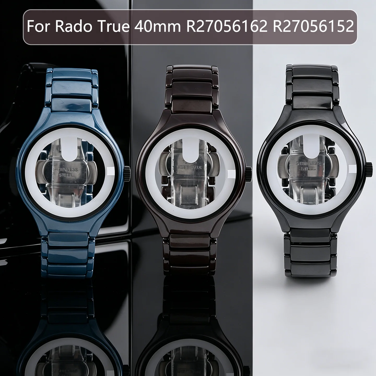 Complete Ceramic Bracelet Case Crown Back Cover For Rado True Round 40mm R27056162 R27056152 bezel watchband Watch Accessories
Complete Ceramic Bracelet Case Crown Back Cover For Rado True Round 40mm R27056162 R27056152 bezel watchband Watch Accessories