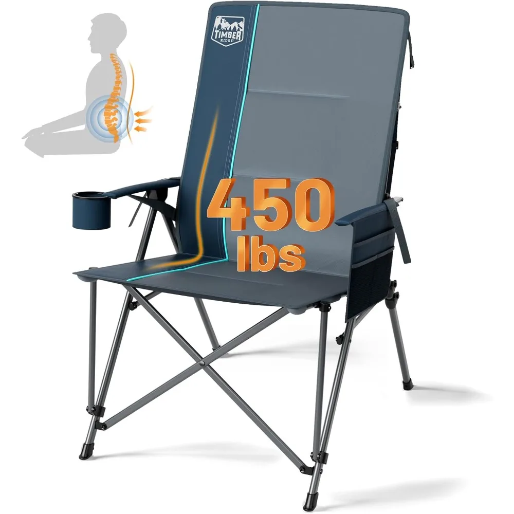 Oversized Camping Chair with Lumbar Support, Portable Folding Chair Heavy Duty for Adults Supports 450 LBS for Outdoor Camping,
Oversized Camping Chair with Lumbar Support, Portable Folding Chair Heavy Duty for Adults Supports 450 LBS for Outdoor Camping,