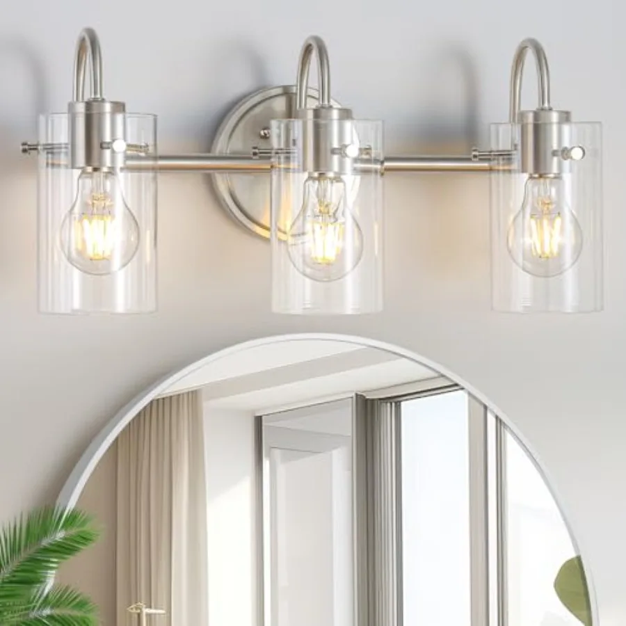 3 Lights Vanity Light Fixture, Bathroom Wall Sconces, Modern Wall Light with Clear Glass Shade, Farmhouse Wall Mount Porch Wall
3 Lights Vanity Light Fixture, Bathroom Wall Sconces, Modern Wall Light with Clear Glass Shade, Farmhouse Wall Mount Porch Wall