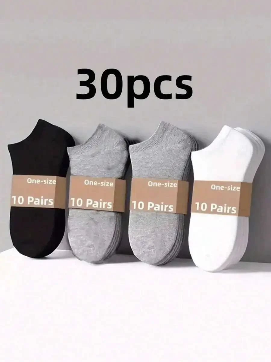 30 Pairs Solid Color Unisex Ankle Socks Soft Lightweight Low Cut For Men And Women
30 Pairs Solid Color Unisex Ankle Socks Soft Lightweight Low Cut For Men And Women
