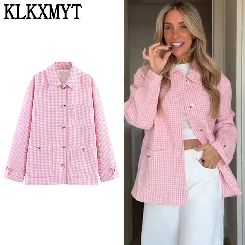 KLKXMYT 2026 Women Spring Jacket Fashion Plaid Loose Turn-Down Collar Coat Female Elegant High Street Casual Jackets Outerwear
KLKXMYT 2026 Women Spring Jacket Fashion Plaid Loose Turn-Down Collar Coat Female Elegant High Street Casual Jackets Outerwear 
