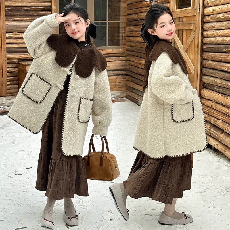 Girls Coat 2024 Winter New Childrens Clothes Girls Baby Foreign Style Atmosphere Circle Wool Thick Coat Casual Simple Daily
Girls Coat 2024 Winter New Childrens Clothes Girls Baby Foreign Style Atmosphere Circle Wool Thick Coat Casual Simple Daily