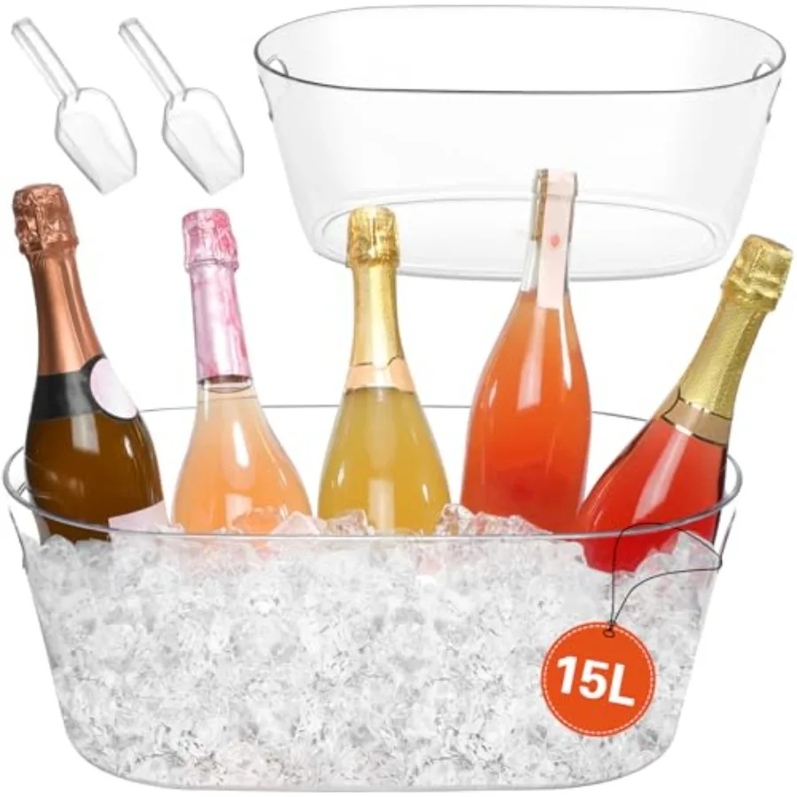 PCS Ice Buckets for Parties 15L Large Ice Bucket Gallon Champagne Bucket with Scoops Beverage Tub Mimosa Bar Supplies for Champ
PCS Ice Buckets for Parties 15L Large Ice Bucket Gallon Champagne Bucket with Scoops Beverage Tub Mimosa Bar Supplies for Champ