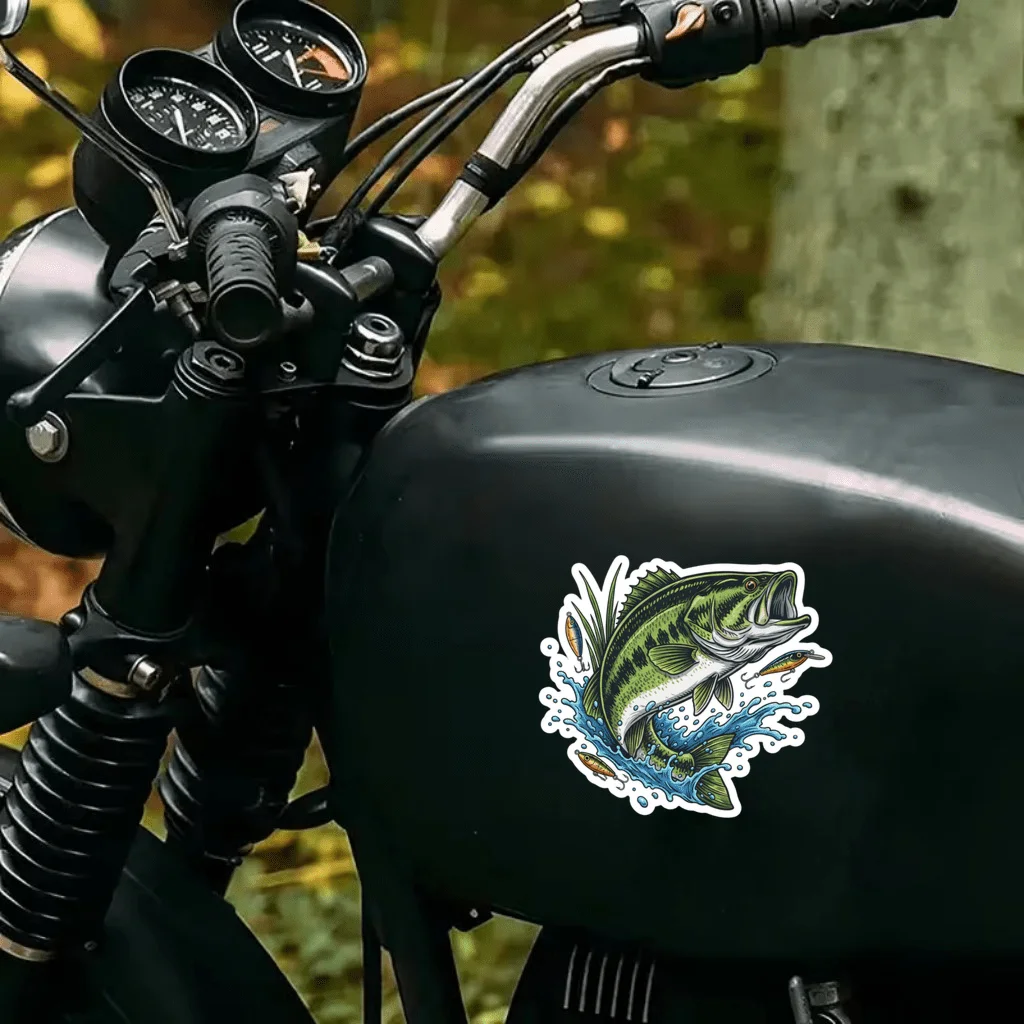 1pc Bass Fish Fishing Vinyl Decal, Jumping Largemouth Bass Waterproof Sticker for Car, Truck, Boat, Tackle Box & Cooler
1pc Bass Fish Fishing Vinyl Decal, Jumping Largemouth Bass Waterproof Sticker for Car, Truck, Boat, Tackle Box & Cooler