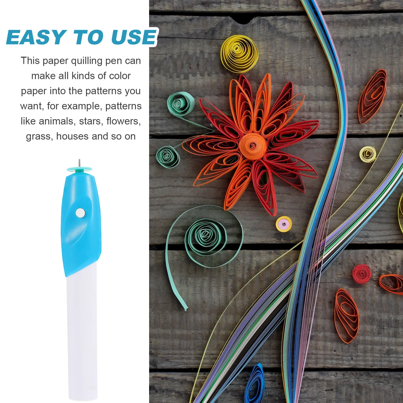 1Pcs Professional Paper Quilling Pen Easy Operation Electric Rolling Tool for Handmade Flowers Stars Animals Craft Art
1Pcs Professional Paper Quilling Pen Easy Operation Electric Rolling Tool for Handmade Flowers Stars Animals Craft Art