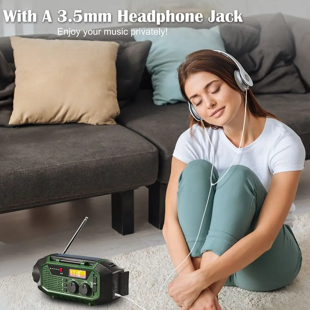 USB Charger Solar Power Emergency Radio SOS Alarm with Flashlight AM/FM/WB Radio Multifunctional TF Card Hand Crank Radio
USB Charger Solar Power Emergency Radio SOS Alarm with Flashlight AM/FM/WB Radio Multifunctional TF Card Hand Crank Radio