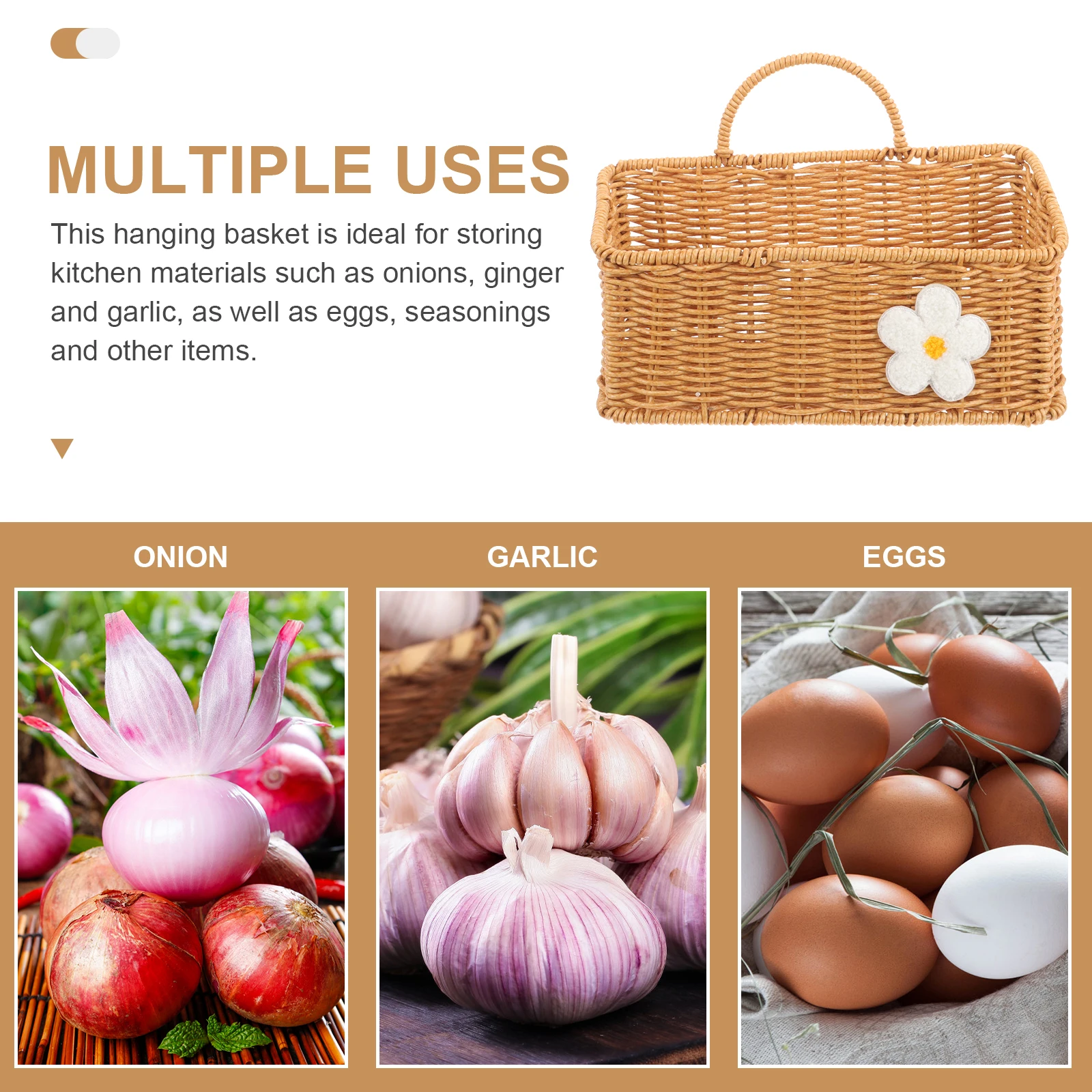Hanging Storage Basket For Kitchen Garlic Onion Eggs Wall Mounted Organizer Plastic Hand Woven Imitation Rattan Basket Door 
Hanging Storage Basket For Kitchen Garlic Onion Eggs Wall Mounted Organizer Plastic Hand Woven Imitation Rattan Basket Door