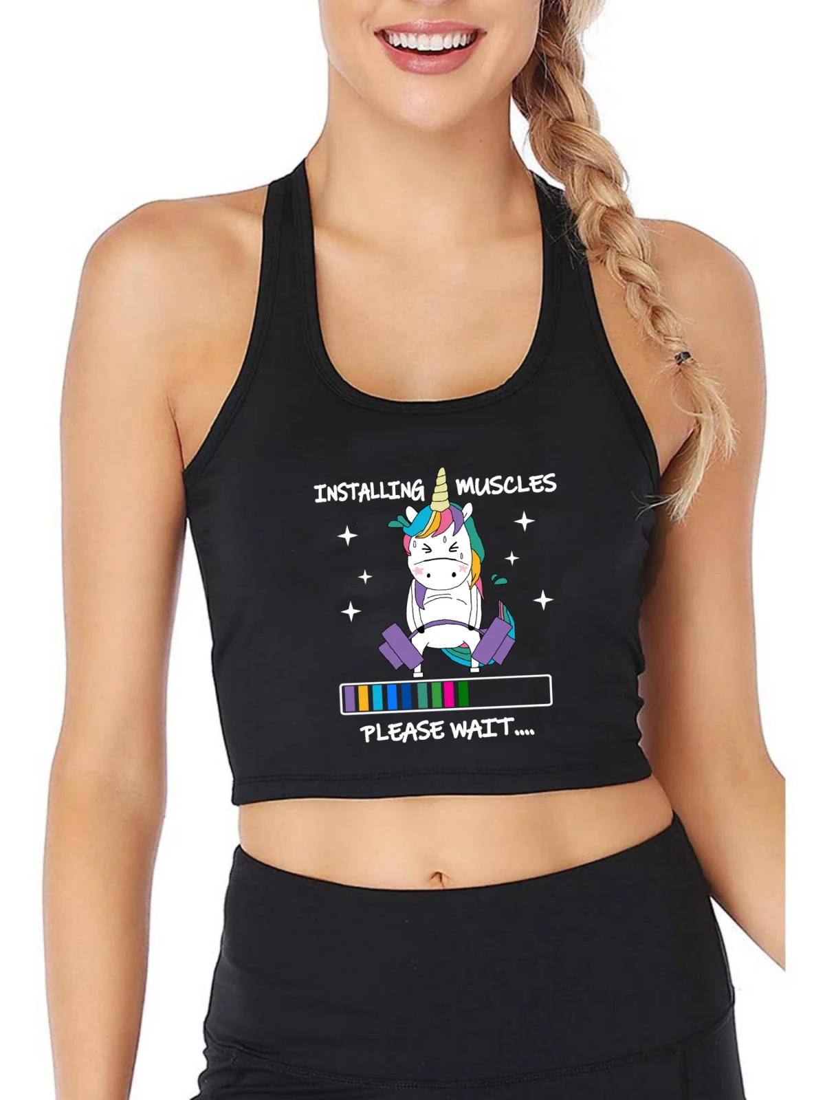 Install Muscles Pls Waiting Print Design Workout Tank Tops Funny Rainbow Unicorn Graphic Crop Top Gym Fitness Training Camisole
Install Muscles Pls Waiting Print Design Workout Tank Tops Funny Rainbow Unicorn Graphic Crop Top Gym Fitness Training Camisole