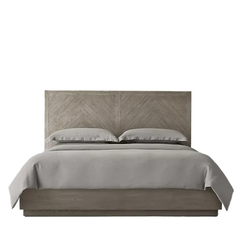 American rural retro oak double bed, French bedroom all solid wood parquet light luxury wedding bed
American rural retro oak double bed, French bedroom all solid wood parquet light luxury wedding bed