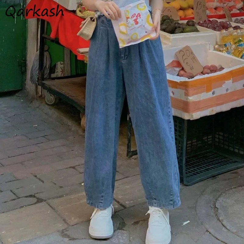 Джинсы женские на молнии свободные широкие брюки ретро с высокой талией уличная одежда осень модные синие джинсовые универсальные женские брюки в корейском стиле 
Джинсы женские на молнии свободные широкие брюки ретро с высокой талией уличная одежда осень модные синие джинсовые универсальные женские брюки в корейском стиле