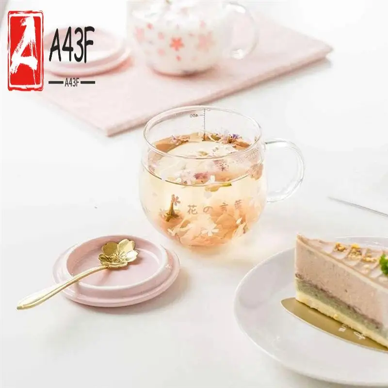 A43F-400Ml Creative Sakura Glass Coffee Mug Cute Transparent Heat-Resistant Water Cup With Handle Lid Spoon
A43F-400Ml Creative Sakura Glass Coffee Mug Cute Transparent Heat-Resistant Water Cup With Handle Lid Spoon