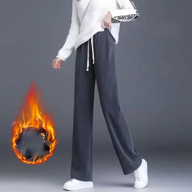 Women's Autumn Winter Solid Screw Thread Elastic High Waisted Loose Wide Leg Trousers Fashion Office Lady Casual Pants JJ51
Women's Autumn Winter Solid Screw Thread Elastic High Waisted Loose Wide Leg Trousers Fashion Office Lady Casual Pants JJ51