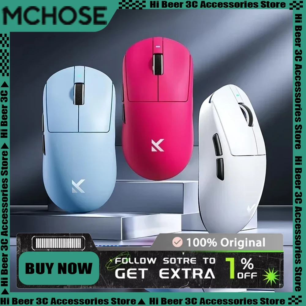 MCHOSE A7 Wireless Mouse Bluetooth Three Mode Low Delay PAW3395 Gaming Mouse Lightweight Customization PC Gamer Accessories Gift
MCHOSE A7 Wireless Mouse Bluetooth Three Mode Low Delay PAW3395 Gaming Mouse Lightweight Customization PC Gamer Accessories Gift