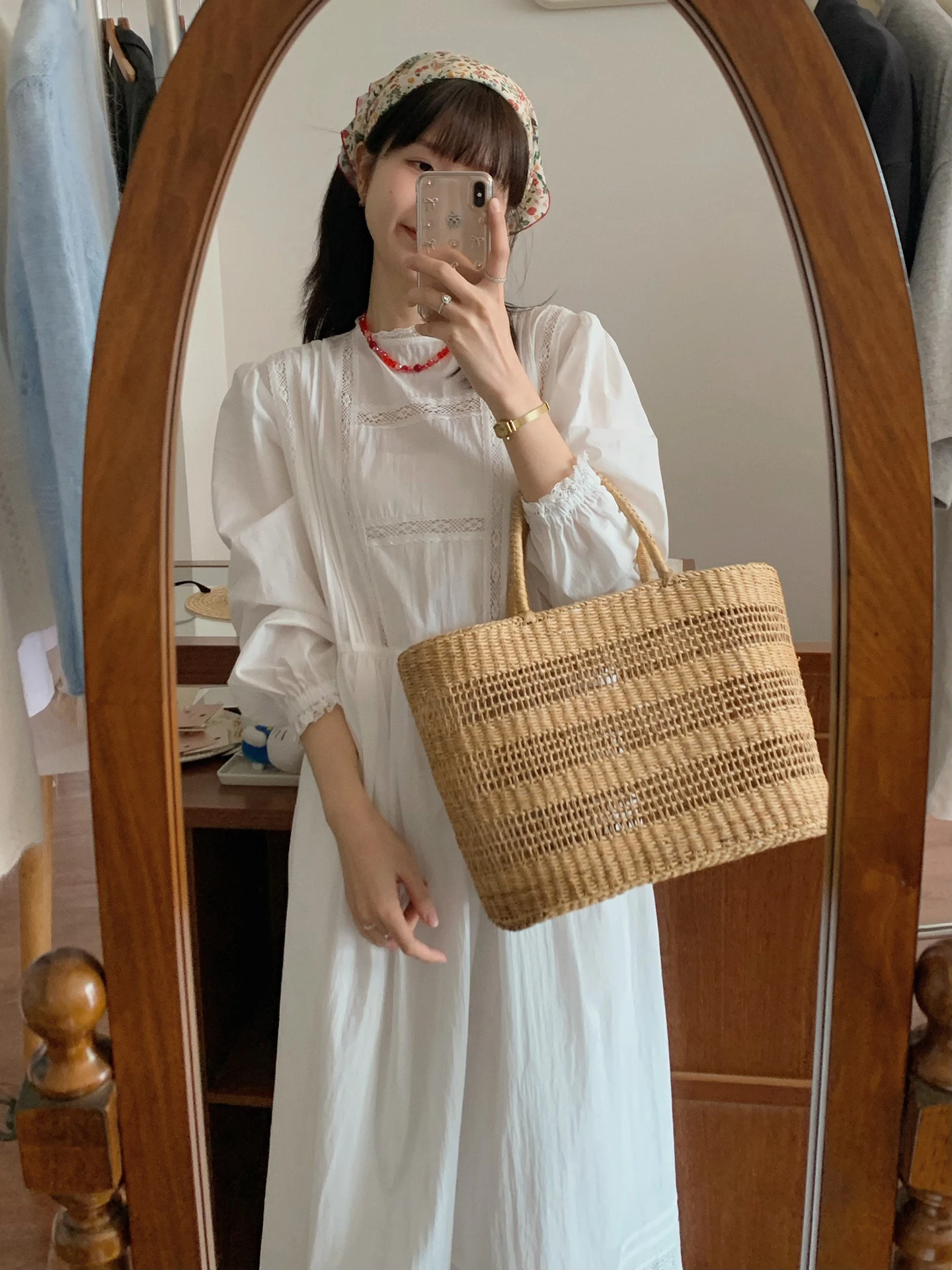 Spring 2026 New Women's Loose Cotton Lace Trim Mid-Sleeve Dress A-Line Silhouette Casual Style White Dress Girl's Fashion
Spring 2026 New Women's Loose Cotton Lace Trim Mid-Sleeve Dress A-Line Silhouette Casual Style White Dress Girl's Fashion