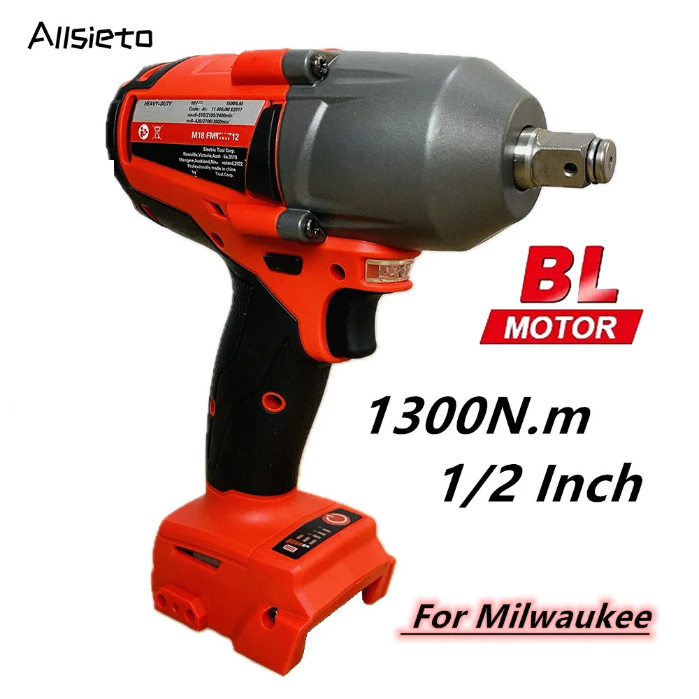 For Milwaukee 18V Battery Brushless Impact Wrench 1300NM High-torque 1/2'' Cordless Electric Wrench Car Truck Repair Power Tool
For Milwaukee 18V Battery Brushless Impact Wrench 1300NM High-torque 1/2'' Cordless Electric Wrench Car Truck Repair Power Tool