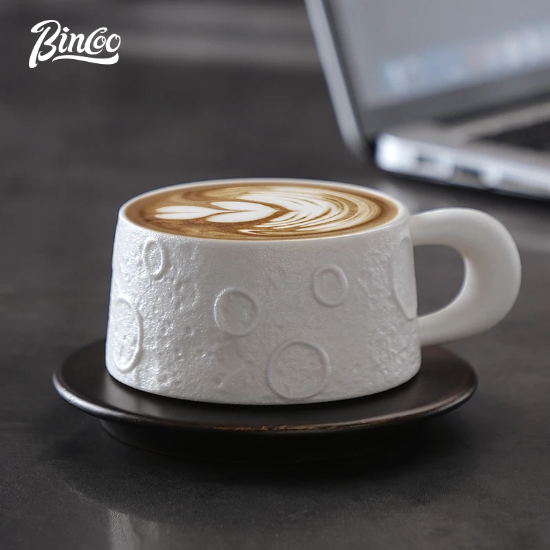 Bincoo Ceramic Coffee Cup and Saucer Set, High-Looking Planet Cup, Moon Shape Design Mug, High-Looking Latte Art Cup
Bincoo Ceramic Coffee Cup and Saucer Set, High-Looking Planet Cup, Moon Shape Design Mug, High-Looking Latte Art Cup