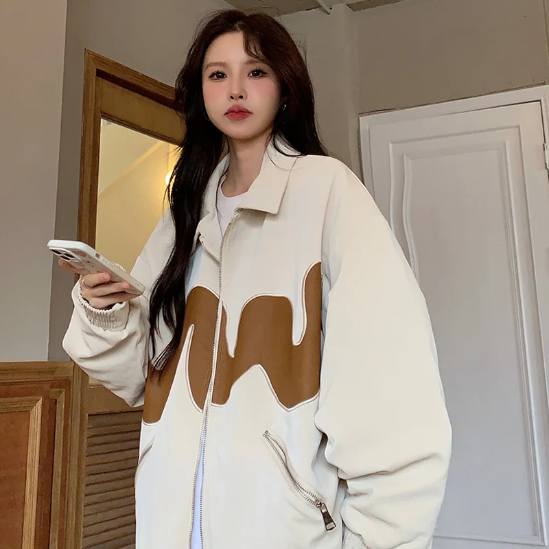 Baseball Jackets For Woman Womens Solid Folds Splicing Anti-Collision Closure Harajuku Niche Zip-Up Tight Riding Flocking Ladies
Baseball Jackets For Woman Womens Solid Folds Splicing Anti-Collision Closure Harajuku Niche Zip-Up Tight Riding Flocking Ladies