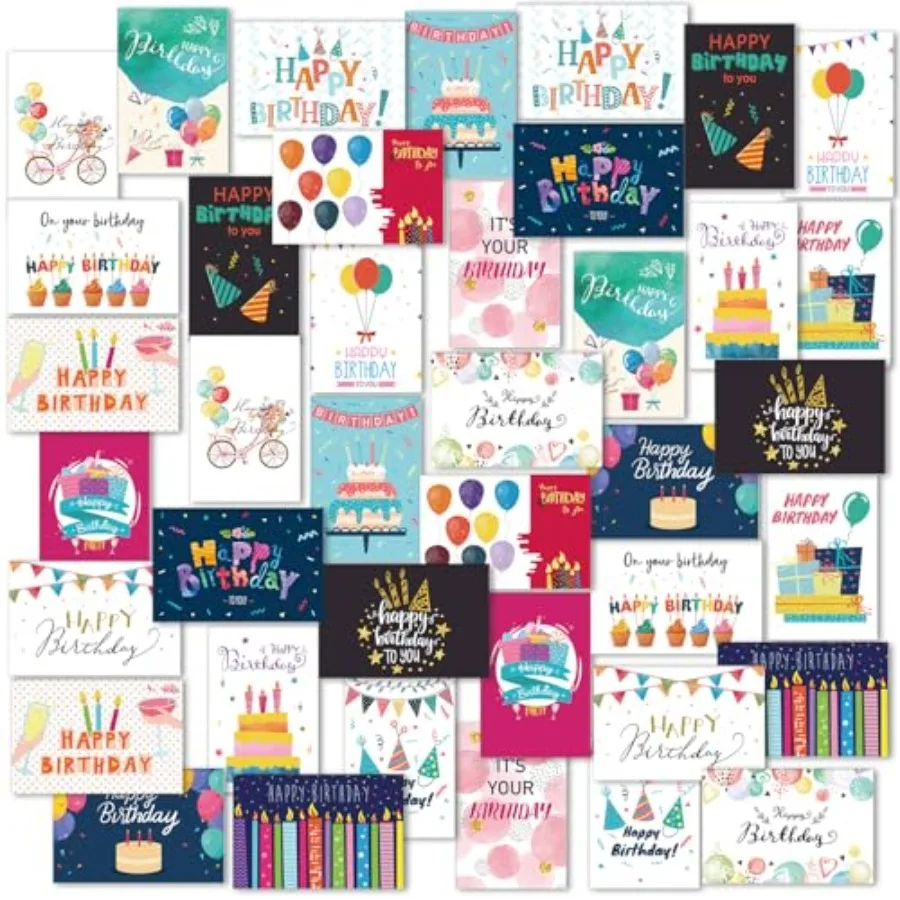 200 Pack Happy Birthday Card Assorted Bulk with Blank Envelopes and Stickers 4 x 6 Inch Greeting Blank Happy Birthday Cards for
200 Pack Happy Birthday Card Assorted Bulk with Blank Envelopes and Stickers 4 x 6 Inch Greeting Blank Happy Birthday Cards for