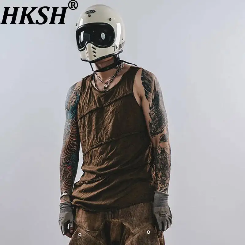 HKSH Summer New Men Tide Dark Punk 3D Cut Twill Patchwork Vest Deconstructed Raw Waistcoat Edge Vintage Washed Tank Top HK24716
HKSH Summer New Men Tide Dark Punk 3D Cut Twill Patchwork Vest Deconstructed Raw Waistcoat Edge Vintage Washed Tank Top HK24716